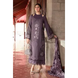 3 Piece Unstitched Embroidered Linen Suit | DL-1202